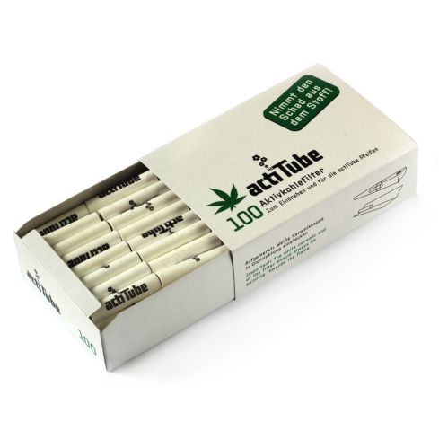 Sigaretifiltrid actiTube - Classic activated CHARCOAL filters for rolling 9mm x 100 filters - 1 box