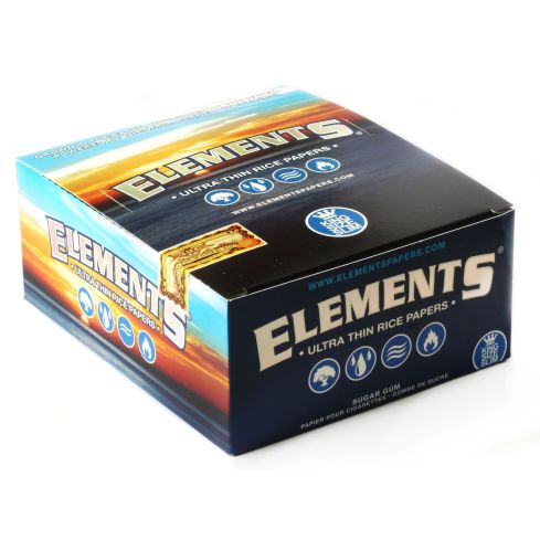 1 box ELEMENTS Slim King Size ULTRA THIN RICE rolling paper - total 1600 papers