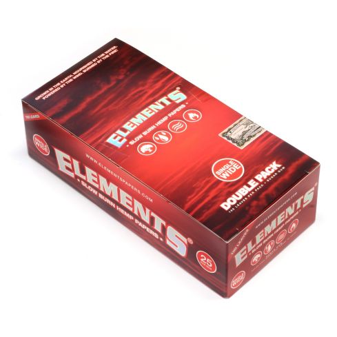 Sigaretipaber Elements RED Single Wide Double Window Slow Burn Hemp rolling paper 1 karp
