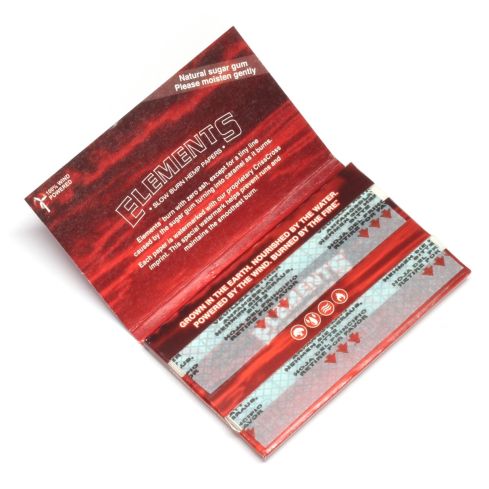 Sigaretipaber Elements RED Single Wide Double Window Slow Burn Hemp rolling paper 1 karp