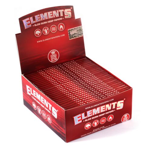 Sigaretipaber Elements Red King Size Slim Slow Burn rolling paper x 50 booklets - 1650 paberit