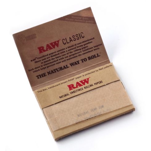 Sigaretipaber RAW Classic Natural Unrefined rolling paper size 1 1/2 - 25 packs