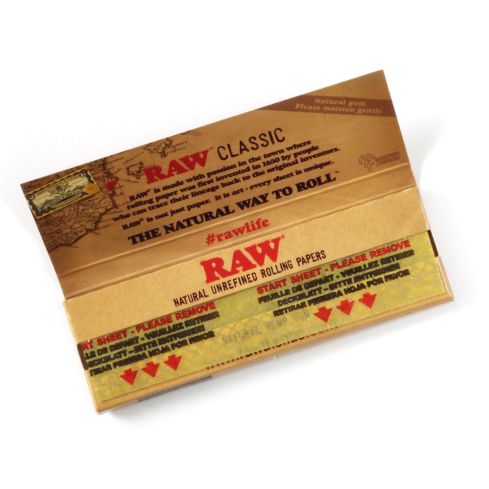 Sigaretipaber RAW Classic Natural Unrefined rolling paper size 1 1/4 - 24 packs