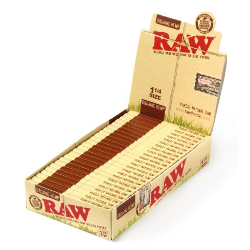 Sigaretipaber RAW ORGANIC Natural Unrefined rolling paper size 1 1/4 - 24 packs