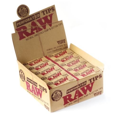 Sigaretifiltrid RAW WIDE Perforated Filter tips Natural Unrefined Hemp and Cotton