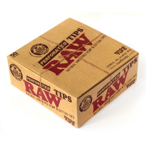 Sigaretifiltrid RAW WIDE Perforated Filter tips Natural Unrefined Hemp and Cotton