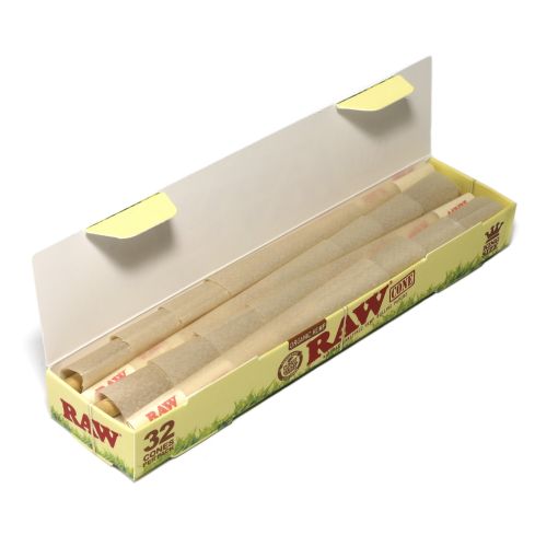 RAW Organic Hemp King size Pre Rolled Cones - 32 Pack