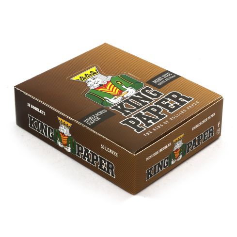 1 box - aLeda KING PAPER Regular Mini 1 1/4 size 44mm x 20 booklets - Unbleached