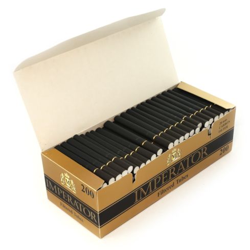Imperator Carbon 200 filtered Cigarette tubes Black color - 1 box with 200 tubes