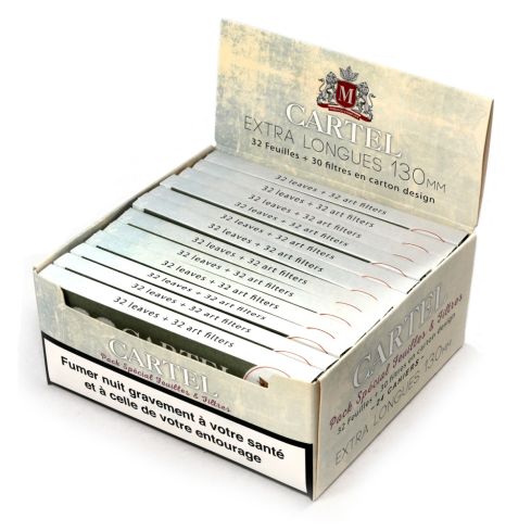 Sigaretipaber CARTEL Supersize Extra Long 130mm Rolling papers + art filter tips - 24 booklets
