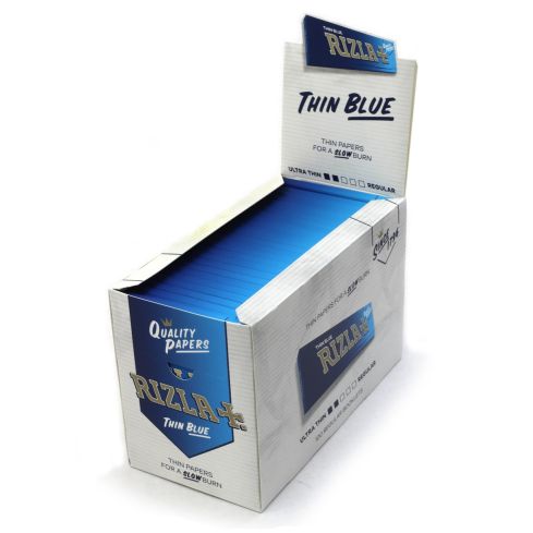1 box Rizla BLUE Regular Thin Rolling paper - 100 booklets = 5000 papers