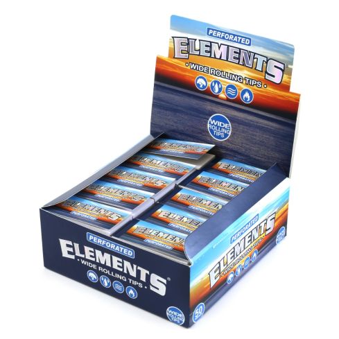 Elements WIDE Perforated Filter tips - 50 booklets x 50 tips - 1 box