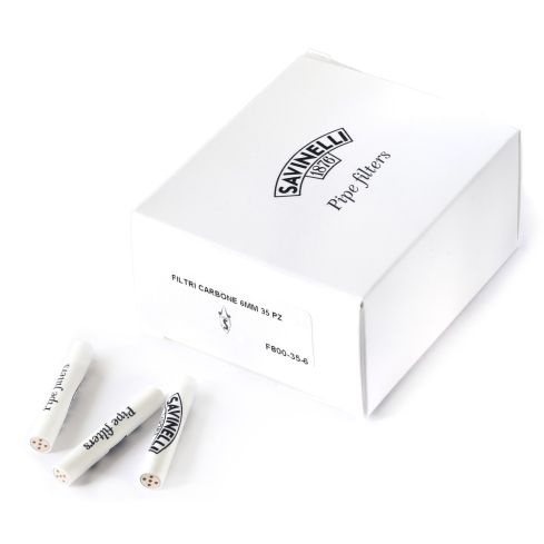 Piibufiltrid Savinelli 35 Count 6mm Charcoal Filters