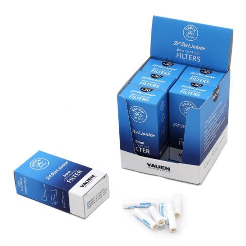 Piibufiltrid Vauen Dr. Perl Junior 6mm activated Charcoal filters - 6 packs x 30 filters