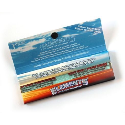 Sigaretipaber Elements size 1 1/4 Ultra Thin Rice rolling paper with Magnetic Closure