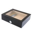 Humidor black matte glass window