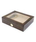 Humidor walnut finish glass window