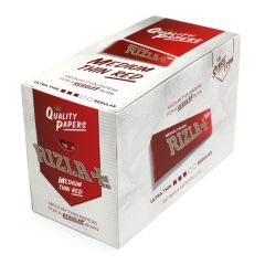 1 box Rizla Red Regular medium weight Rolling paper - 100 booklets = 5000 papers