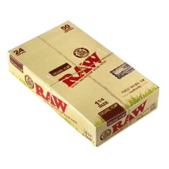 Sigaretipaber RAW ORGANIC Natural Unrefined rolling paper size 1 1/4 - 24 packs