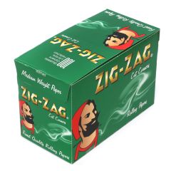 Sigaretipaber 1 karp ZIG-ZAG Green Regular size 70mm Cut Corners Rolling - 100 booklets