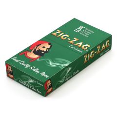 Sigaretipaber 1 karp ZIG-ZAG Green Regular size 70mm Cut Corners Rolling x 25 booklets