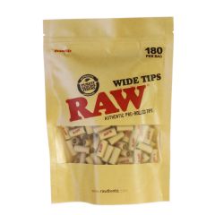 Sigaretifiltrid RAW Natural Unrefined Pre-Rolled WIDE Filter Tips - 1 bag of 180 tips